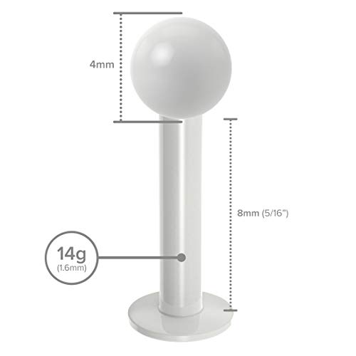 Bling Piercing BQLBRT14G4BAC-WHITE8MM