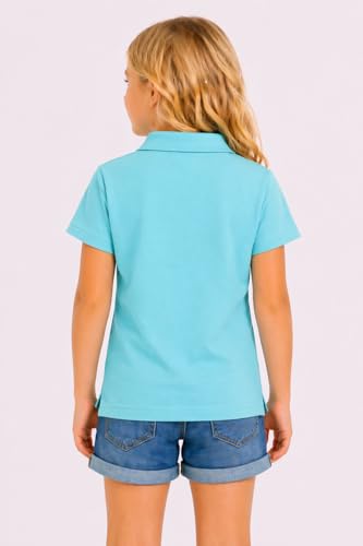 Image of DYCA by Bodycare Girls Polo Neck Half Sleeves T-Shirt, Cotton Printed Tshirt, Everyday Wear T Shirt (Print May Vary)