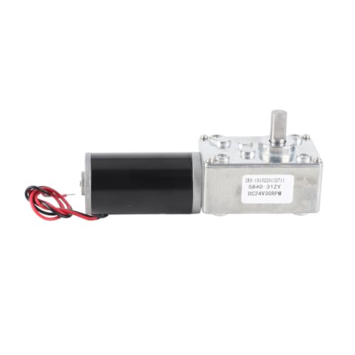 Motor de engranaje autoblocante DC24V, motor de reducción de velocidad de eje único reversible, motor de engranaje de latón de aleación de aluminio de alto par para equipos (30RPM)