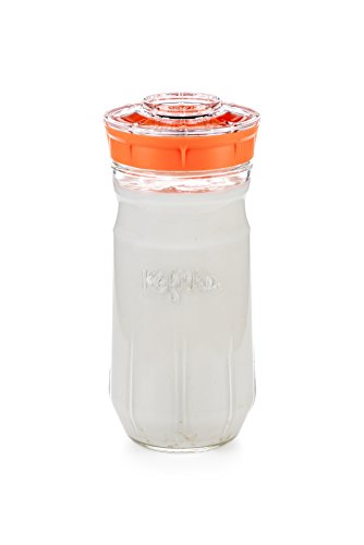 Kefirko - El set ideal para hacer kfir de leche o kfir de agua en casa (1.4L) (Naranja)
