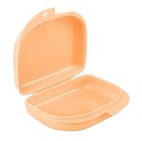 LA MIERE Retainer Case with Vent Holes - Orthodontic container for holding retainers, aligner, night-guard/mouth-guard. Small and Durable retainer case, Peach