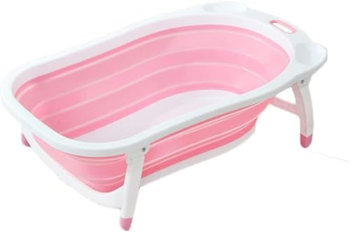 Farigrut ベビーバス 折り畳み式 バス 赤ちゃん キッズ お風呂 子供用品 0-6歳に適用 軽量 省スペース (ピンク)