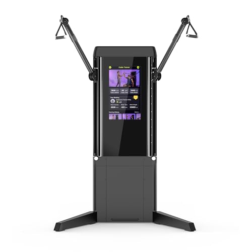 Echelon Strength Pro Commercial Grade – Smart Wall-Mounted Trainer with 24 Inch HD Touchscreen – Up to 132 lbs Resistance Per Arm, Guided Workouts, 4 Attachments + WiFi Enabled