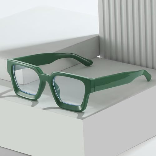 Lunettes carrées mode LVTFCO branches bleues et vertes mixtes