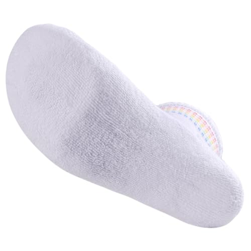 Image of YUEDGE Women's Striped Cuff Casual Cushioned Crew Socks Moisture Wicking Odour Free White Cotton Tennis Cycling Running Training Athletic Socks For Women Size 9-12, 5 Pairs