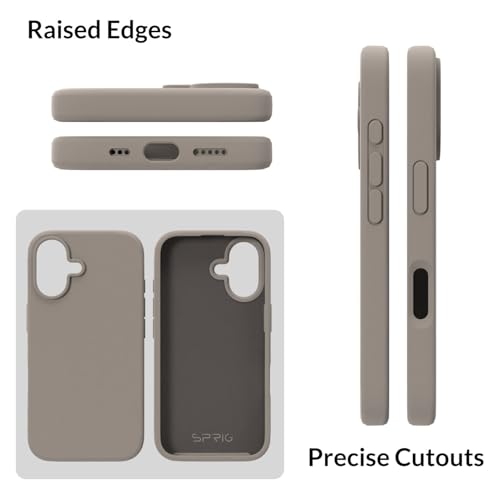 Image of SPRIG Compatible with iPhone 16 Premium SilkTone (Liquid Silicone) Back Cover Drop Tested Shock Proof Mobile Case for Men, Women, Boys and Girls with Camera Protection (Light Brown)