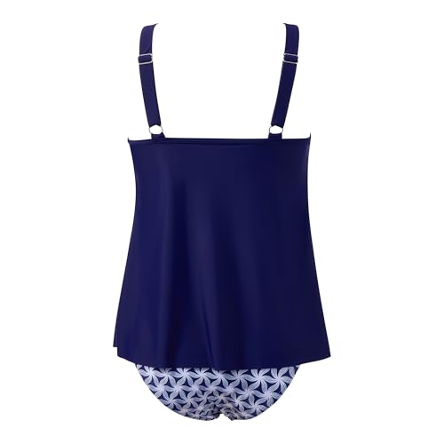 Image of SUUKSESS Women Tummy Control Tankini Bathing Suit Ruffle High Waisted Swimsuit