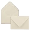 Enveloppen in natuurlijk wit, met witte binnenvoering, enveloppen in DIN B6-formaat, 12,5 x 17,6 cm, zijdevoering, nat…