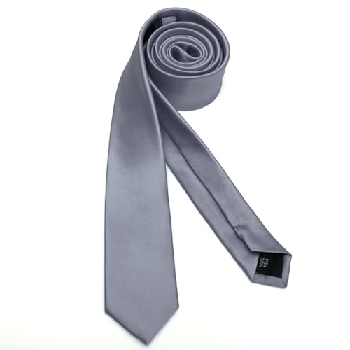 Image of Landisun Black Tie Men Women Solid Skinny Ties Slim Ties Satin Tie
