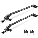 VEVOR Roof Rack Cross Bars, Universal Fit for Naked Roofs Without Raised Rails/Flush Rail/Black Moldings, 165 LBS Capacity, Lockable Heavy Duty Aluminum Crossbar Racks Roof Rail Rooftop Luggage Canoe