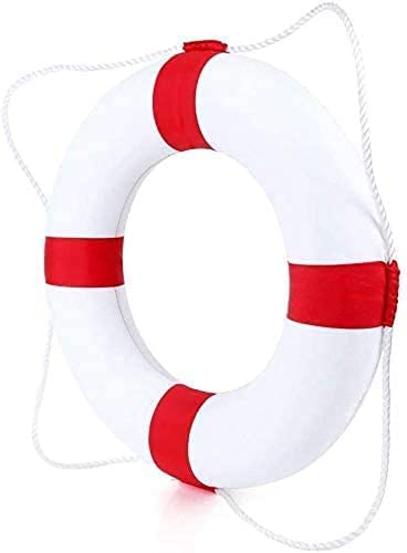 Ring Pool Safety Ring,Swim Foam Ring Buoy Swimming Pool Safety JieshiNW Preserver with PerimeterRope,pooldecor52cm/20.5inch Diameter Red