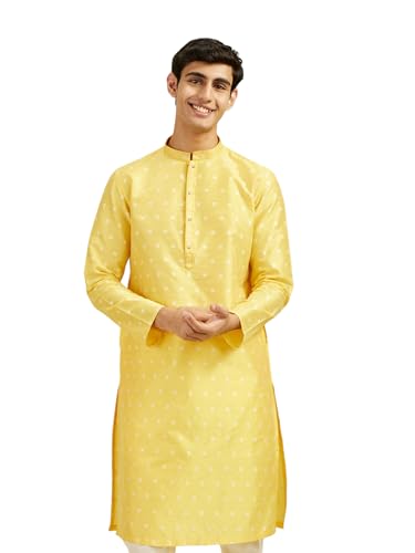 Image of DIWAS BY MANYAVAR Men's Art Silk Jacquard Weave Kurta (1pc)