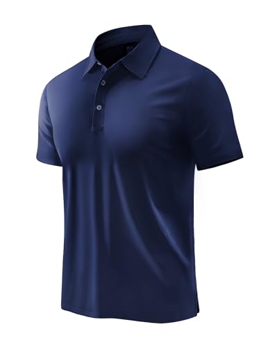 Image of MIER Polo Shirts for Men Short Sleeve Dry Fit Performance Golf Tennis Active Collared Shirts, UPF 50+ Sun Protection