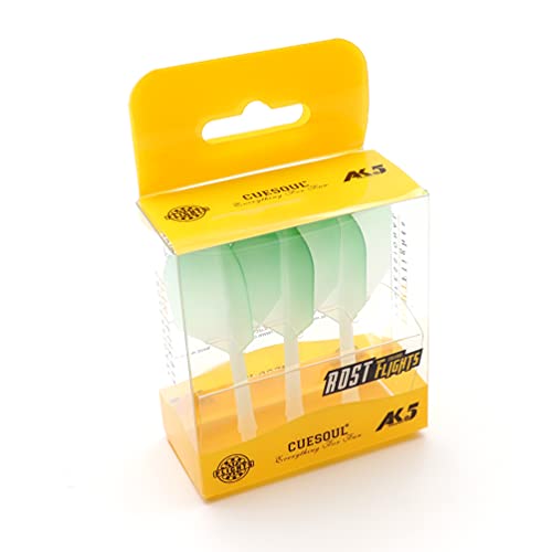 Cuesoul Integrated Dart Shaft And Flights Green-Big Wing Shape Graduated Color,Size S #TOP5