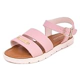 Nine West Girls Sandals Low Heel Dress Pump Ankle Strap Open Toe Wedding Party-Hedy-Blush-Size 3