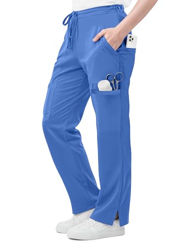 Image of 4-Way Stretch Rayon Blend Scrub Pants Women Mid Rise Relaxed Fit 31 inch Inseam