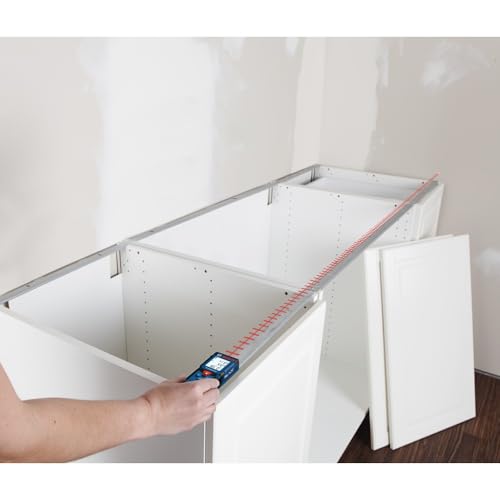 BOSCH GLM165-40 Blaze 165 Ft Laser Distance Measure, Includes 2 AAA Batteries, Hand Strap, Target Cards, & Pouch