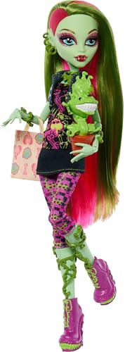 Monster High Boo riginal Creeproduction Venus McFlytrap Muñeca, reproducción Coleccionable con Soporte, Diario y Mascota Chewlian, JHK58