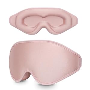 Eye Mask for Sleeping 100% Light Blocking Sleep Mask 3D Eye Covers with Adjustable Strap Memory Foam Night Blindfold for Women Pink