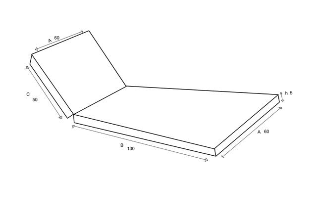pomodone Cuscino per Lettino Prendisole Grigio in ecopelle 58x180cm - Materassino Mare Idrorepellente e Resistente ai Raggi UV, Ideale per Esterni e Giardino