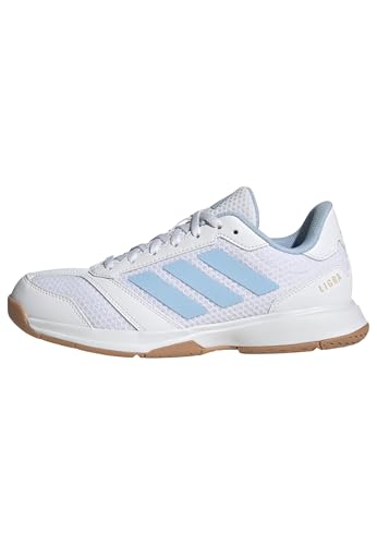 adidas Damen Ligra 8 Womens Indoor Shoes, FTWR White/Clear Sky/Gold met., 43 1/3 EU – Ansicht 1
