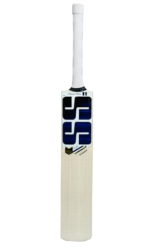 Image of SS Sky Stunner Kashmiri Willow Cricket Bat, 1200 Grams, Short Handle for Men, Premium Willow for Leather Ball, Lightweight, Strong Grip, Shock Absorption, Ideal for Professional Players