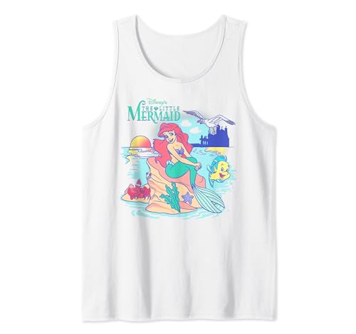 Image of Disney The Little Mermaid Ariel Retro Sketch Drawing Tank Top