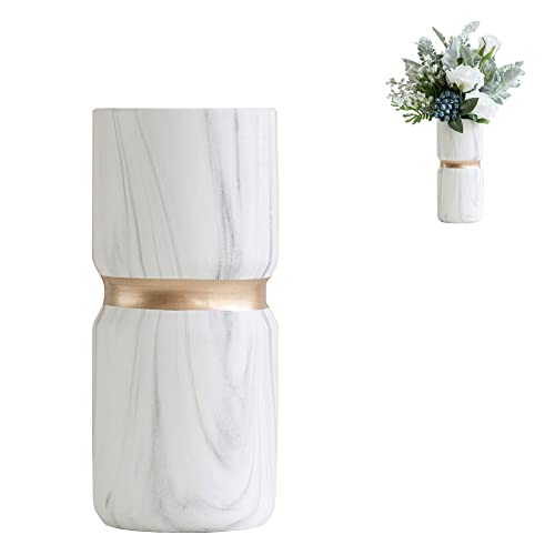 KASTWAVE Vases, Marble Ceramic Vases Unique Gold Decor Modern Minimalist Living Room Decor Housewarming Wedding Gift Decorative Vases Elegant Home Decor, Minimalist Style Home Improvement