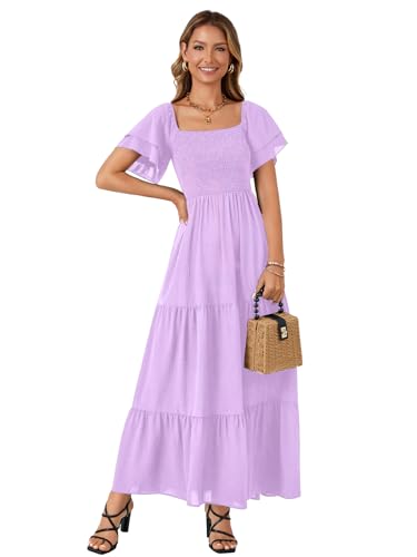 Image of LYANER Women's Square Neck Midi Dress