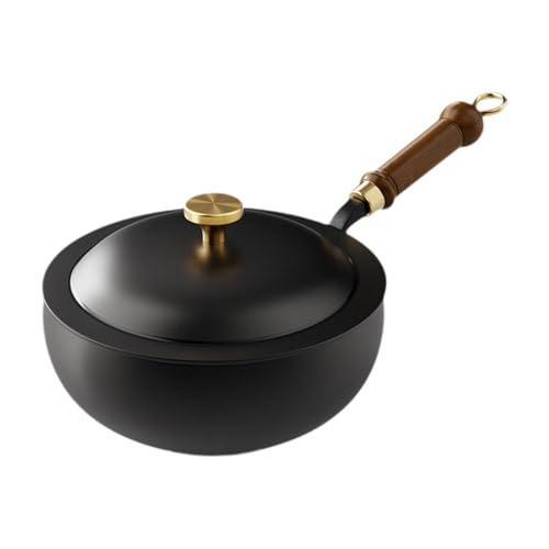 Wok de Hierro con Mango de Madera y Tapa, 20 cm miniatura 1