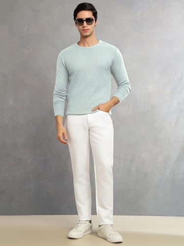 Image of Thomas Scott Men's Smart Straight Fit Chinos Trouser | Mid-Rise | Solid | 5-Pocket Design | Woven Fabric