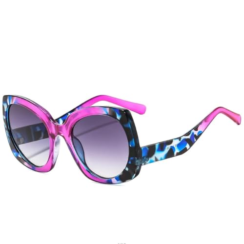 AWETYUJC Y2K Cat Eye Assorted Colors Women's Sunglasses Men Big Frame Outdoor Traveling Eyewear UV400 Purple Flower Gray