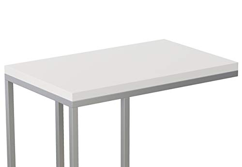 Safdie & Co. Accent End Table, C Shape, White #TOP3