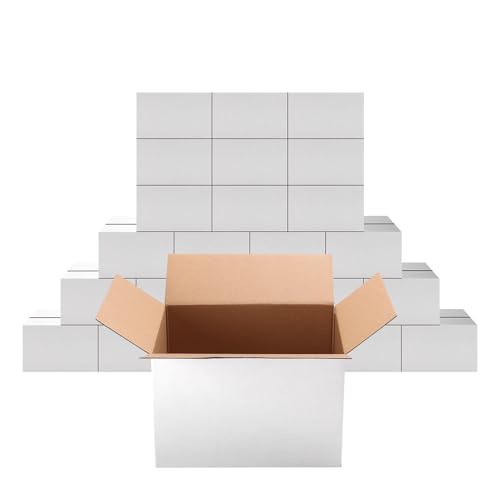 PETAFLOP 25 Stück robuste weiße Versandkartons, ideal für...