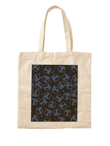 Sac fourre-tout bleu à motifs de livres en coton grand format pour les lecteurs