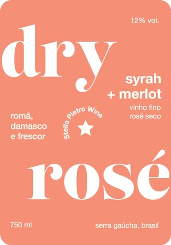 STELLA PIETRO Vinho Rosé Syrah/Merlot, Premiado Internacionalmente, Frutado, Aromático e Saboroso