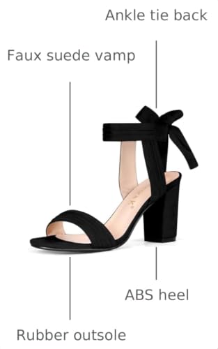 Allegra K Allegra K Women Open Toe Ankle Tie Back Chunky Heel Sandals