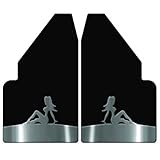 Universal Mud Flaps 14' Wide Rear with Naked Lady Stainless Steel Anchor Weights for Full Size Trucks