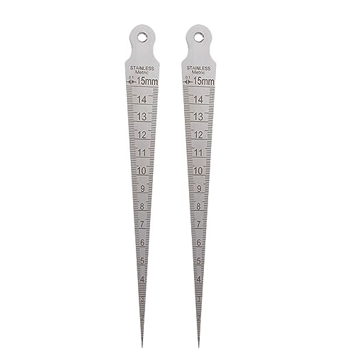 MUCKLILY 2pcs Taper Gap Gauge Pack Taper Gauges Measuring Pipe Wedges Taper Ruler for Welding Inspecti