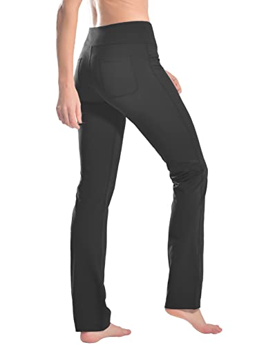 Safort Women Straight Leg Yoga Dress Pants Stretch With Four Pockets For Work Regular Tall 34‘’, Grey, L #TOP1