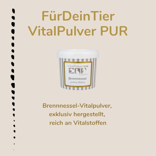 Für Dein Tier VitalPulver Pur | Brennnessel (konz.) (1 x 200 g) | Ergänzung der Fütterung für Hunde, Katzen und Pferde | Pflanzliche Mineralstoffe und Vitamine | Unterstützt Stoffwechsel und Vitalität
