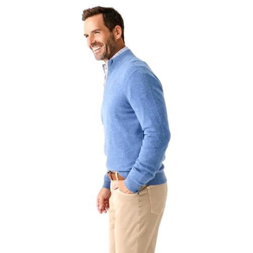 johnnie-O Men's Mayfair Quarter-Zip Sweater, Laguna Blue3