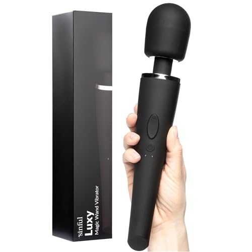 Sinful Magic Wand Sexspielzeug - Luxy Extra Leistungsstarker Massagestab für Frauen Sex - Leise, spritzwasserdicht und kabellos Vibratorstarb - 10 Vibrationseinstellungen - Frau Vibrator Schwarz