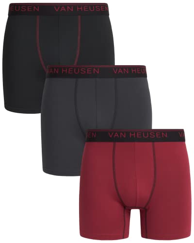 Van Heusen Mens Boxer Briefs - 3 Pack Soft Stretch Mens Underwear Boxers with Contour Pouch, Athletic Briefs for Men (S-XL)