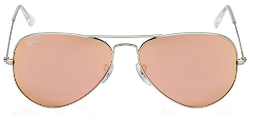 Ray-Ban Aviator Sunglasses Matte Silver/Pink Mirror (019/Z2) 55mm (SMALL SIZE)2