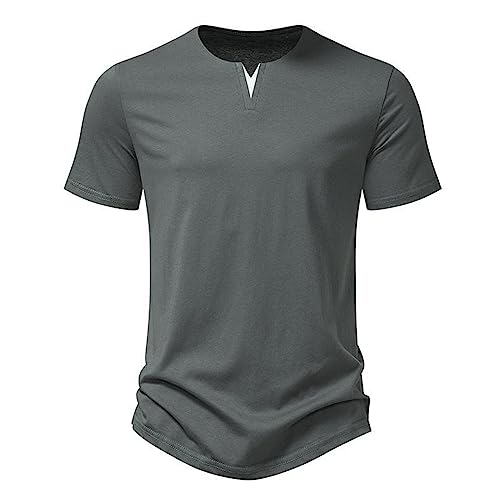 Generisch Herren Sport T-Shirt Kurzarm Grau