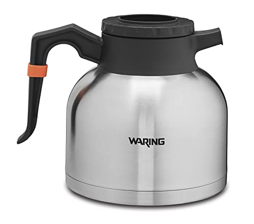 Waring Commercial Thermal Carafe, 64oz. Capacity, Vacuum Insulated Double-Wall Stainless Steel, Easy-Pour Handle with Decaf Indicator, for Coffee Bar Accessories, WTC64