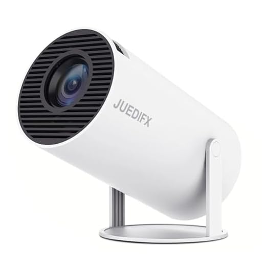 JUEDIFX HY300 Mini Projetor Portátil 4K FHD 1080P Auto Keystone, Projetor Inteligente,10000 Lumens com WiFi 6, BT 5.0, Rotação de 180 Graus, Android 11 (HY300 Branco)