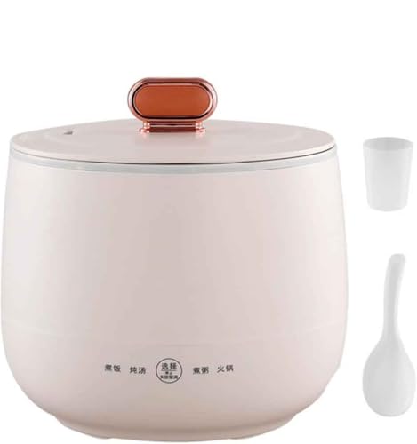 WCQSYY 1.8L Rice Cooker, Mini Electric Rice Cooker with Non-Stick Coating, Mini Rice Cooker for 1-2 People, 4 Functions Multicooker for Making Rice, Soup,White