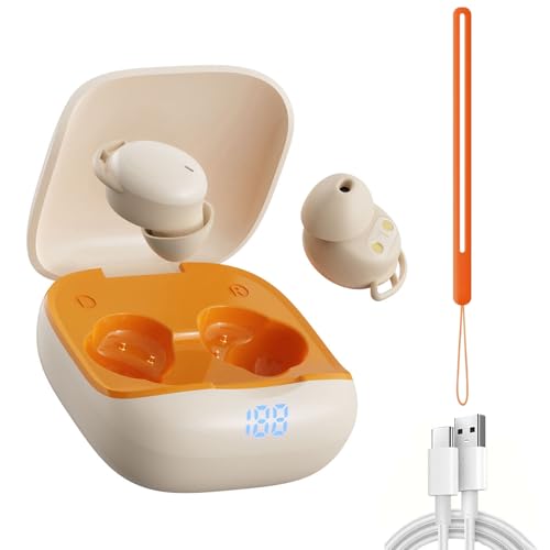 Hearing Bluetooth Aids Sleep Earbuds Bluetooth Headset, Mini Schlafkopfhörer Bluetooth 5.4 mit Touchscreen, Mini in Ear Kopfhörer Kabellos mit ENC Noise Cancelling & LED-Anzeige...